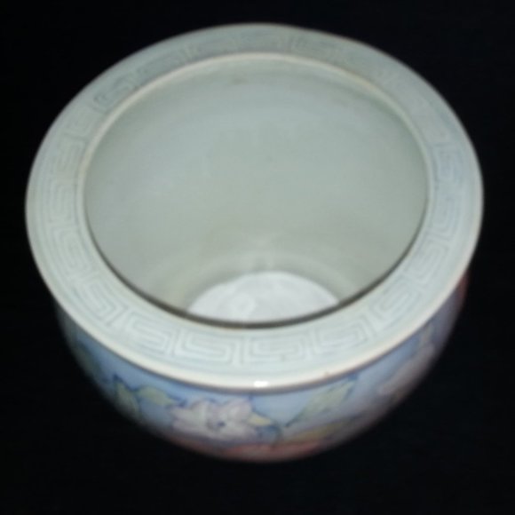 Vintage Large Oriental Porcelain Koi Fish Bowl Planter *Handmade *Handcrafted - Picture 5 of 6